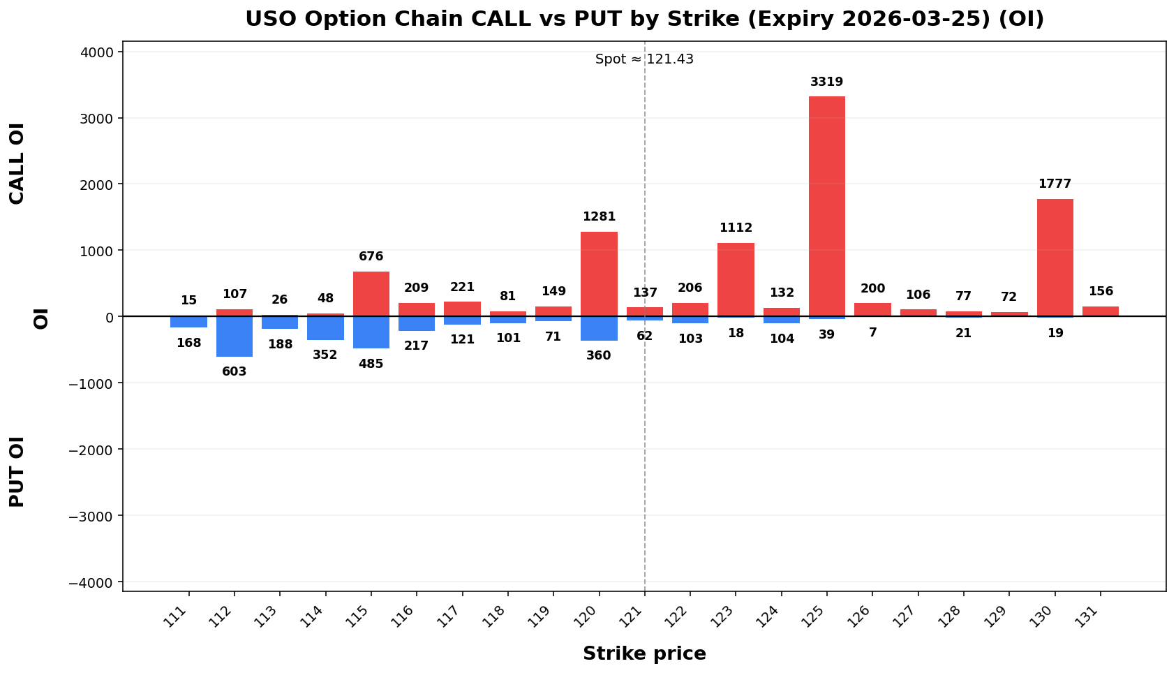 USO Option Chain CALL vs PUT