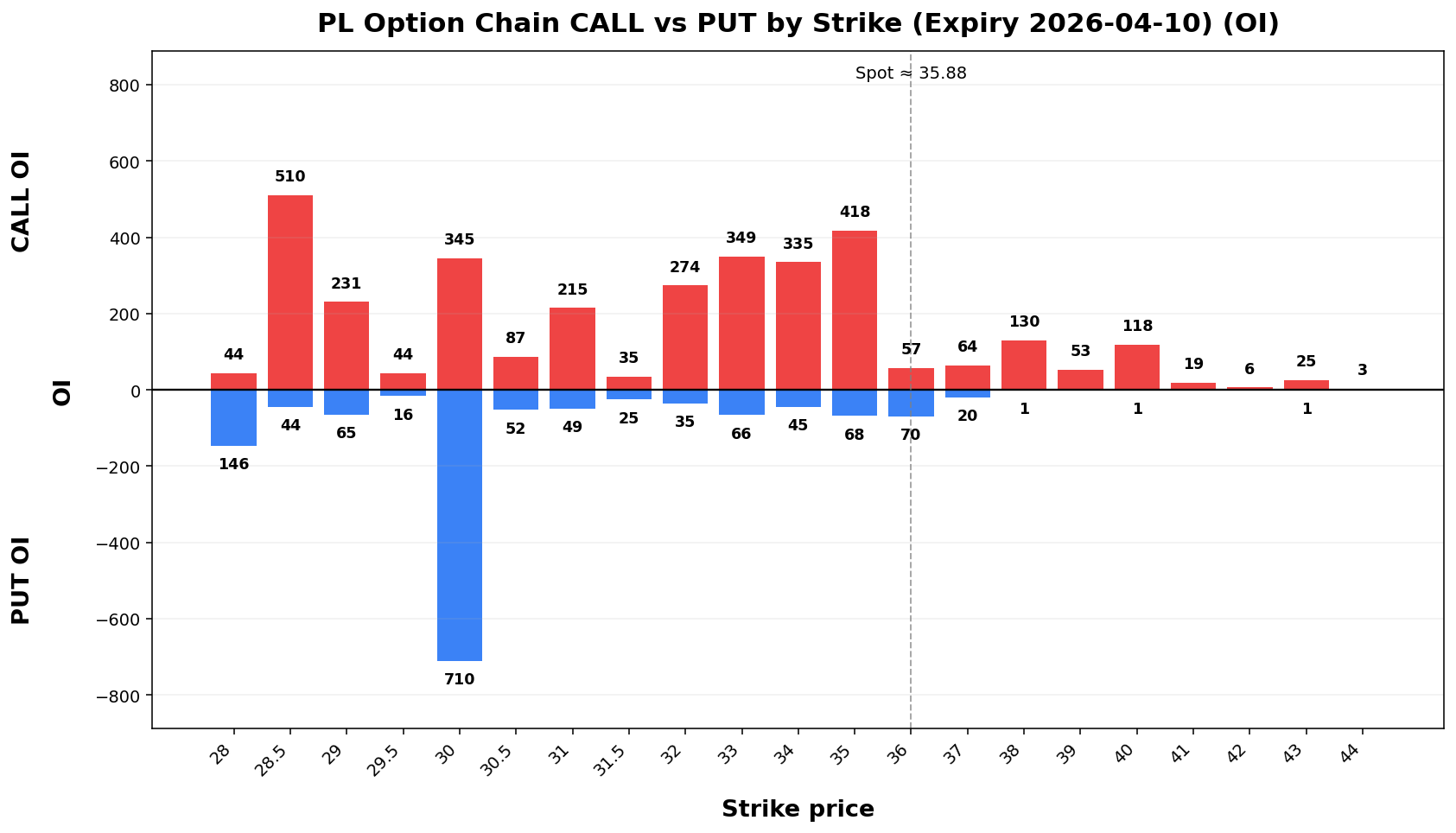 PL Option Chain CALL vs PUT