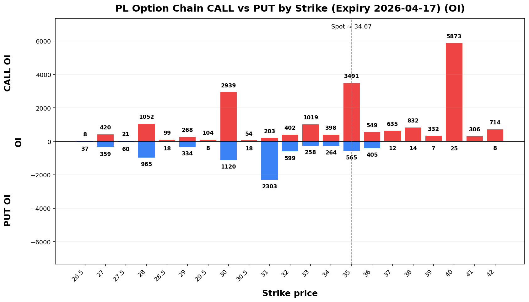 PL Option Chain CALL vs PUT