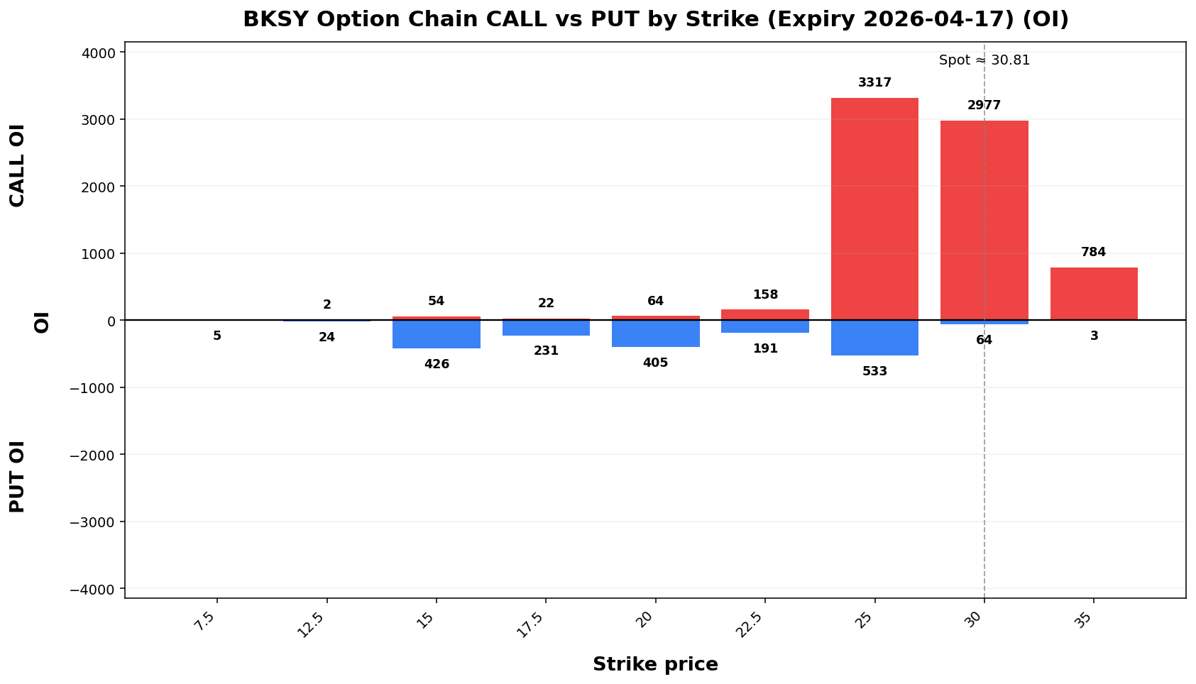BKSY Option Chain CALL vs PUT