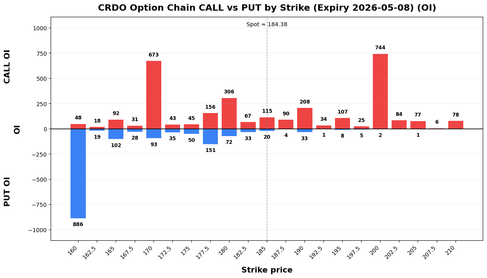 CRDO Option Chain CALL vs PUT