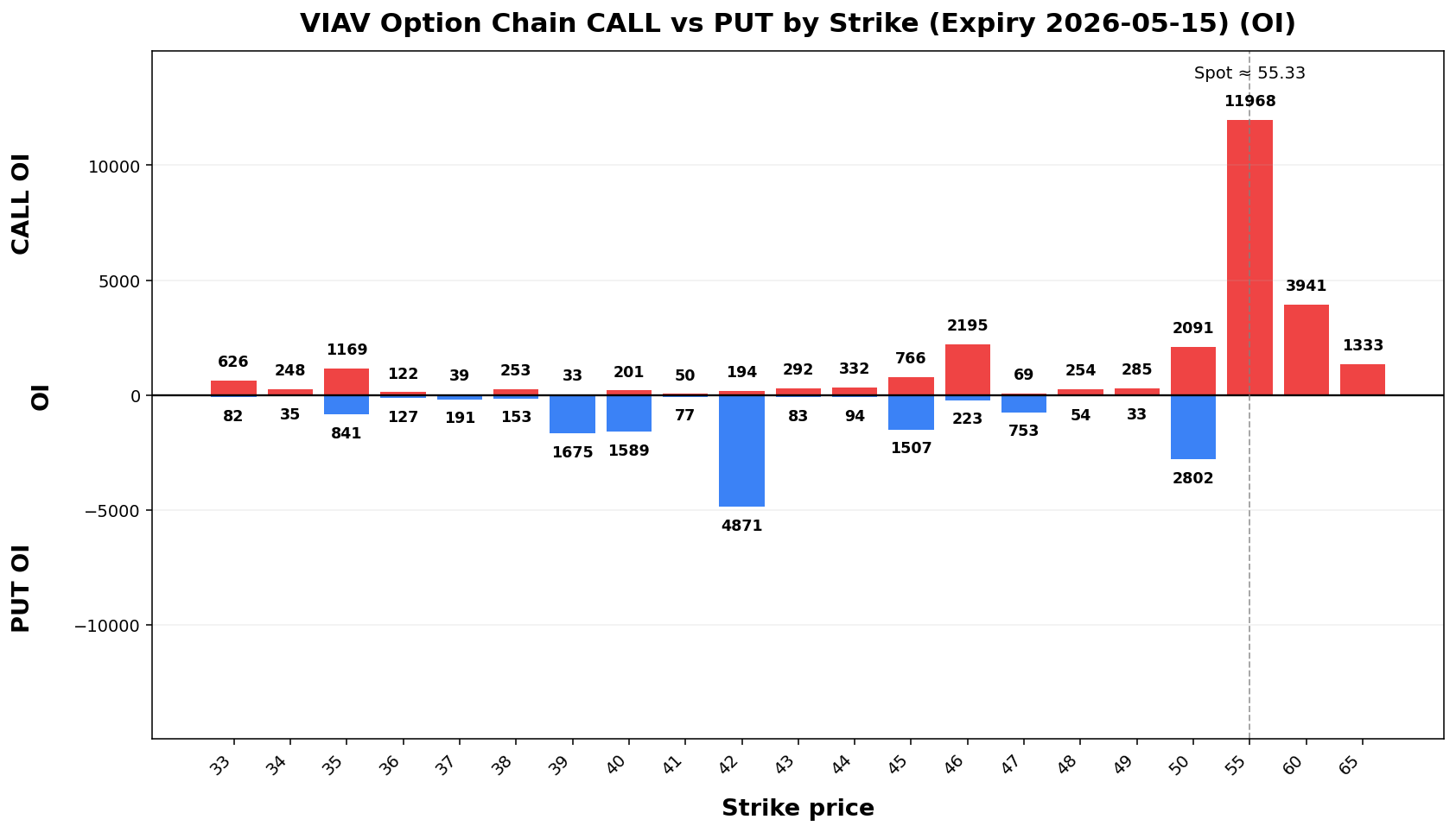 VIAV Option Chain CALL vs PUT